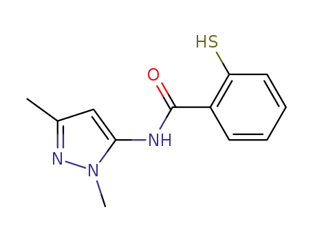 Molecular Structure of 919103-50-7 (Benzamide, N-(1,3-dimethyl-1H-pyrazol-5-yl)-2-mercapto-)