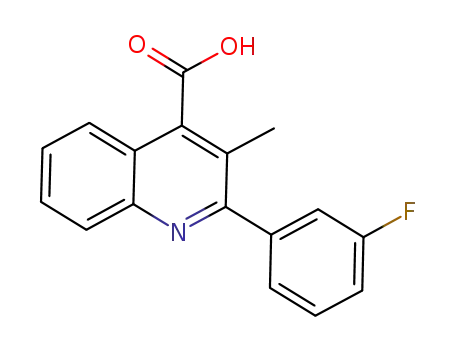 Molecular Structure of 844470-95-7 (4-Quinolinecarboxylic acid, 2-(3-fluorophenyl)-3-methyl-)