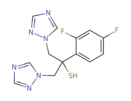 Molecular Structure of 832109-75-8 (1H-1,2,4-Triazole-1-ethanethiol,
a-(2,4-difluorophenyl)-a-(1H-1,2,4-triazol-1-ylmethyl)-)