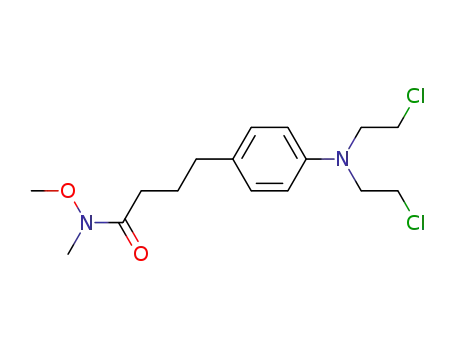 Molecular Structure of 1256381-57-3 (N-methyl-N-methoxy 4-(4-(N,N-bis(2-chloroethyl)amino)phenyl) butanamide)