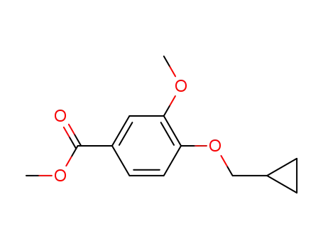 Molecular Structure of 1040724-12-6 (methyl 4-(cyclopropylmethoxy)-3-methoxybenzoate)