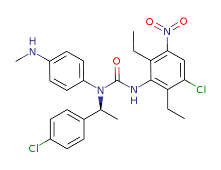 Urea,  N'-(3-chloro-2,6-diethyl-5-nitrophenyl)-N-[(1S)-1-(4-chlorophenyl)ethyl]-  N-[4-(methylamino)phenyl]-