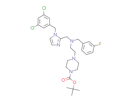 4-{2-[[1-(3,5-dichlorobenzyl)-1H-imidazol-2-ylmethyl]-(3-fluorobenzyl)amino]ethyl}piperazine-1-carboxylic acid tert-butyl ester