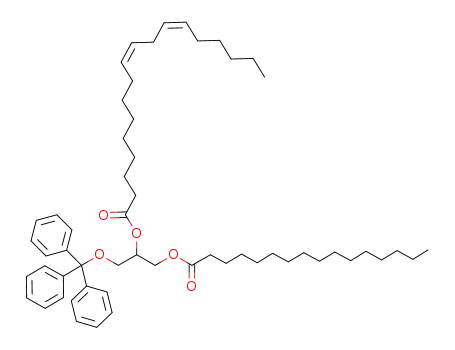 Molecular Structure of 920271-16-5 (1-palmitoyl-2-linoleoyl-3-trityl-glycerol)