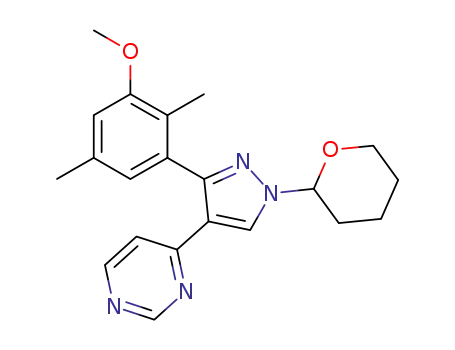 4-(3-(3-methoxy-2,5-dimethylphenyl)-1-(tetrahydro-2H-pyran-2-yl)-1H-pyrazol-4-yl)pyrimidine