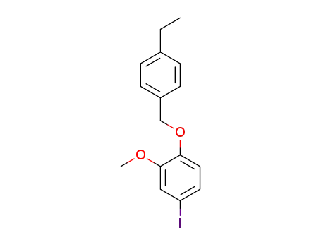 Molecular Structure of 1255305-47-5 (1-(4-ethylbenzyloxy)-4-iodo-2-methoxybenzene)