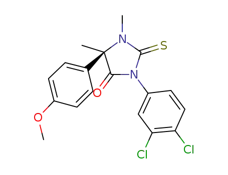 Molecular Structure of 959691-72-6 ((R)-1-(3,4-dichlorophenyl)-3,4-dimethyl-4-(4-methoxyphenyl)-2-thioxoimidazolidin-5-one)