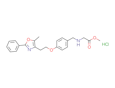 Molecular Structure of 649761-25-1 (METHYL N-{4-[2-(5-METHYL-2-PHENYL-1,3-OXAZOL-4-YL)ETHOXY]BENZYL}GLYCINATE HYDROCHLORIDE)