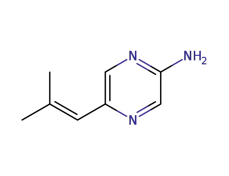 Molecular Structure of 710323-06-1 (Pyrazinamine, 5-(2-methyl-1-propenyl)- (9CI))