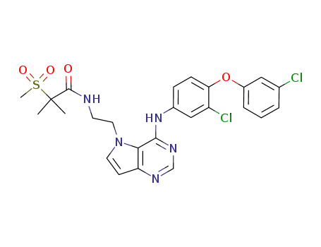 N-[2-(4-{[3-chloro-4-(3-chlorophenoxy)phenyl]amino}-5H-pyrrolo[3,2-d]pyrimidin-5-yl)ethyl]-2-methyl-2-(methylsulfonyl)propanamide