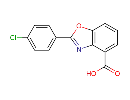 Molecular Structure of 906095-09-8 (4-Benzoxazolecarboxylic acid, 2-(4-chlorophenyl)-)
