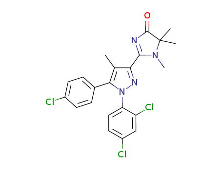 4H-Imidazol-4-one, 2-[5-(4-chlorophenyl)-1-(2,4-dichlorophenyl)-4-methyl-1H-pyrazol-3-yl]-1,5-dihydro-1,5,5-trimethyl-