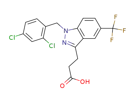 1H-Indazole-3-propanoic acid,
1-[(2,4-dichlorophenyl)methyl]-5-(trifluoromethyl)-
