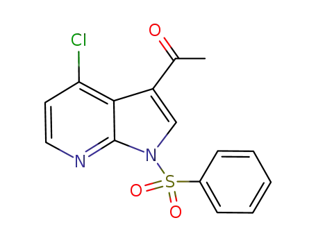 Molecular Structure of 1011711-53-7 (Ethanone, 1-[4-chloro-1-(phenylsulfonyl)-1H-pyrrolo[2,3-b]pyridin-3-yl]-)