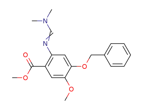 Molecular Structure of 263149-09-3 ((E)-Methyl 4-(benzyloxy)-2-((diMethylaMino)MethyleneaMino)-5-Methoxybenzoate)