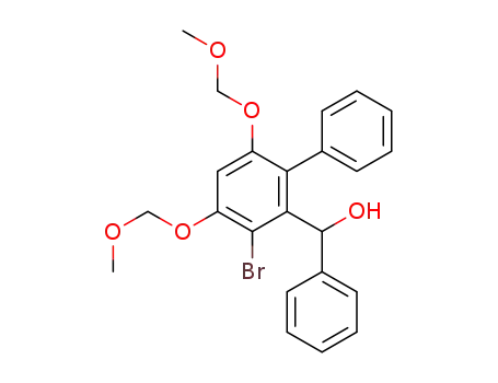 Molecular Structure of 860155-59-5 (1-[2-bromo-3,5-bis(methoxymethoxy)-6-phenylphenyl]-1-phenylmethanol)