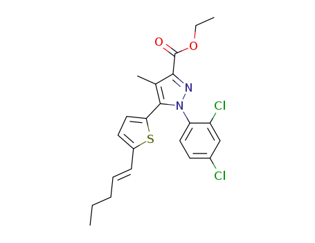 1-(2,4-dichlorophenyl)-4-methyl-5-[((E)-pent-1-enyl)thiophen-2-yl]-1H-pyrazole-3-carboxylic acid ethyl ester