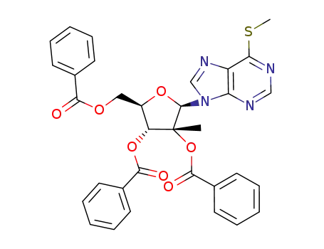 9-(2',3',5'-tri-O-benzoyl-2'-C-methyl-β-D-ribofuranosyl)-6-methylthio-purine