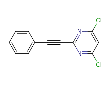 Molecular Structure of 934353-73-8 (4,6-dichloro-2-(phenylethynyl)pyrimidine)