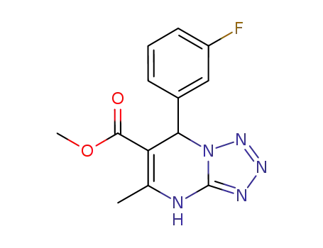 Molecular Structure of 833433-13-9 (methyl 7-(3-fluorophenyl)-5-methyl-4,7-dihydrotetrazolo[1,5-a]pyrimidine-6-carboxylate)