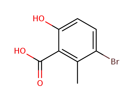 Molecular Structure of 252955-18-3 (3-bromo-6-hydroxy-2-methylbenzoic acid)