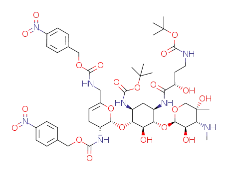 6',2'-diPNZ-3-Boc-1-(N-Boc-4-amino-2(S)-hydroxy-butyryl)-sisomicin