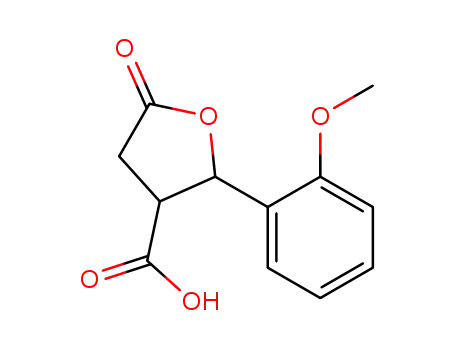 Molecular Structure of 117621-06-4 (2-(2-Methoxyphenyl)-5-oxotetrahydrofuran-3-carboxylic acid)