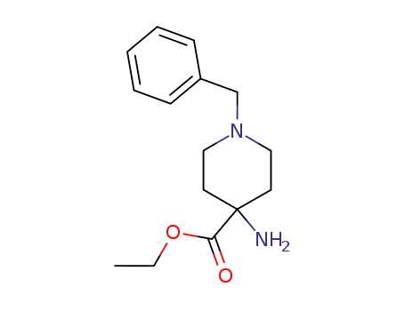 Molecular Structure of 57611-55-9 (4-Piperidinecarboxylic acid, 4-amino-1-(phenylmethyl)-, ethyl ester)
