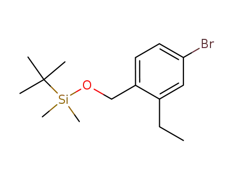 Molecular Structure of 877131-37-8 (Silane, [(4-bromo-2-ethylphenyl)methoxy](1,1-dimethylethyl)dimethyl-)