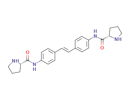 Molecular Structure of 916450-78-7 ((2S,2'S)-N,N'-(4,4'-((E)-ethene-1,2-diyl)bis(4,1-phenylene))dipyrrolidine-2-carboxamide)