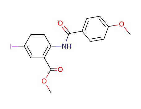 Molecular Structure of 485824-53-1 (Benzoic acid, 5-iodo-2-[(4-methoxybenzoyl)amino]-, methyl ester)