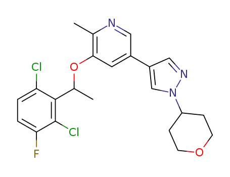 3-[1-(2,6-dichloro-3-fluoro-phenyl)-ethoxy]-2-methyl-5-[1-(tetrahydro-pyran-4-yl)-1H-pyrazol-4-yl]-pyridine