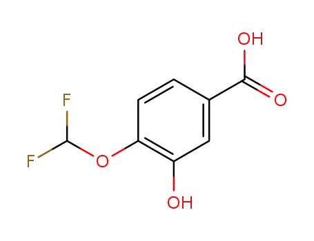 Molecular Structure of 913985-07-6 (4-(difluoroMethoxy)-3-hydroxybenzoic acid)