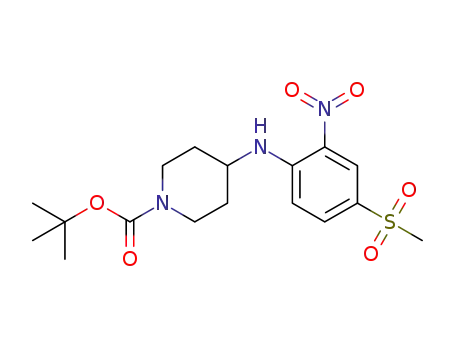 4-[4-(Methylsulphonyl)-2-nitrophenyl]piperidine-4-amine, N1-BOC protected