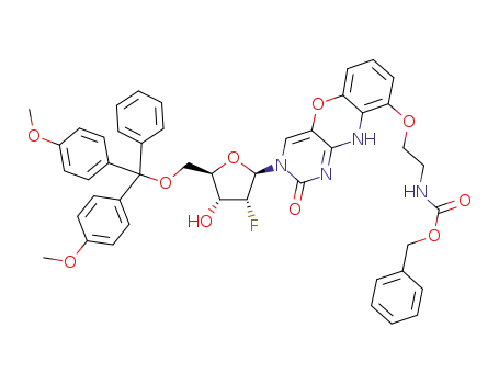 3-(5'-O-dimethoxytrityl-2'-fluoro-2'-deoxy-β-D-ribofuranosyl)-9-(2-N-benzylcarbamyl-ethoxy)-1,3-diaza-2-oxophenoxazine