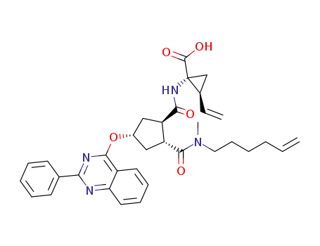 (1R,2S)-1-{[(1R,2R,4R)-2-(hex-5-enyl-methyl-carbamoyl)-4-(2-phenyl-quinazolin-4-yloxy)-cyclo-pentanecarbonyl]-amino}-2-vinyl-cyclopropanecarboxylic acid