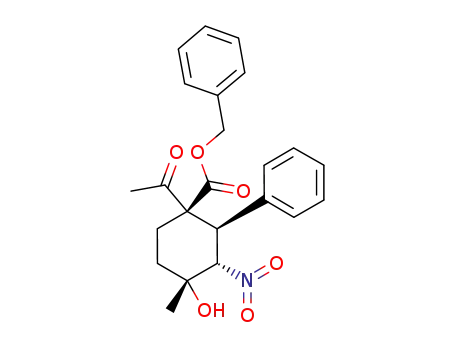 benzyl (1R,2R,3S,4R)-1-acetyl-4-hydroxy-4-methyl-3-nitro-2-phenyl-cyclohexanecarboxylate