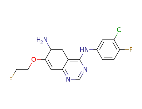 Molecular Structure of 869199-54-2 (6-amino-7-(2-fluoroethoxy)-4-(3-chloro-4-fluoroaniline)quinazoline)