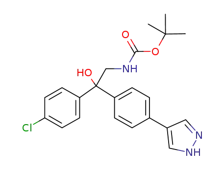 2-(4-chloro-phenyl)-2-hydroxy-2-[4-(1H-pyrazol-4-yl)-phenyl]-ethyl-carbamic acid tert-butyl ester