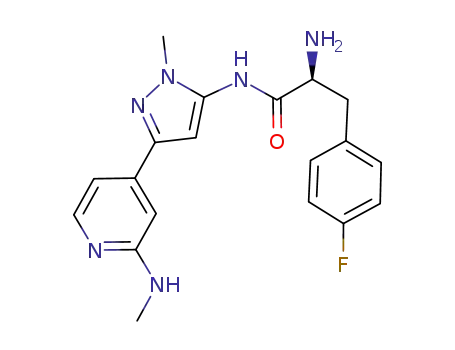 (S)-2-amino-3-(4-fluorophenyl)-N-(1-methyl-3-(2-(methylamino)pyridin-4-yl)-1H-pyrazol-5-yl)propanamide