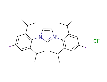 Molecular Structure of 934008-48-7 (1,3-bis(4-iodo-2,6-diisopropylphenyl)-1H-imidazol-3-ium chloride)