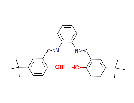 Molecular Structure of 155019-36-6 (Phenol,
2,2'-[1,2-phenylenebis(nitrilomethylidyne)]bis[4-(1,1-dimethylethyl)-)