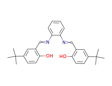 Molecular Structure of 155019-36-6 (Phenol,
2,2'-[1,2-phenylenebis(nitrilomethylidyne)]bis[4-(1,1-dimethylethyl)-)