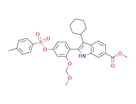 methyl 3-cyclohexyl-2-(2-(methoxymethoxy)-4-{[(4-methylphenyl)sulfonyl]oxy}phenyl)-1H-indole-6-carboxylate