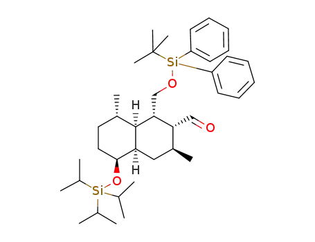 Molecular Structure of 1187676-83-0 ((-)-(1S,2R,3S,4aR,5S,8S,8aS)-1-(tert-butyl-diphenyl-silanyloxymethyl)-3,8-dimethyl-5-triisopropylsilanyloxy-decahydro-naphthalene-2-carbaldehyde)