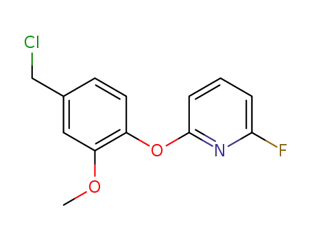 Molecular Structure of 952433-32-8 (2-[4-(chloromethyl)-2-methoxyphenoxy]-6-fluoro pyridine)