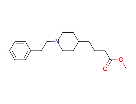 Molecular Structure of 910540-13-5 (4-(1-phenethyl-piperidin-4-yl)-butyric acid methyl ester)