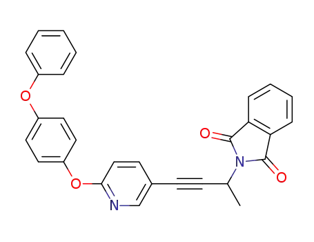 Molecular Structure of 904961-15-5 (1H-Isoindole-1,3(2H)-dione,
2-[1-methyl-3-[6-(4-phenoxyphenoxy)-3-pyridinyl]-2-propynyl]-)