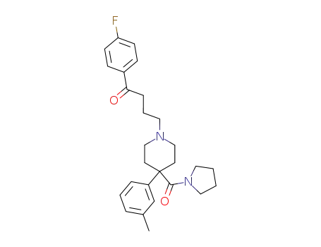 Molecular Structure of 2266-22-0 (1-(4-fluorophenyl)-4-[4-(3-methylphenyl)-4-(pyrrolidin-1-ylcarbonyl)piperidin-1-yl]butan-1-one)