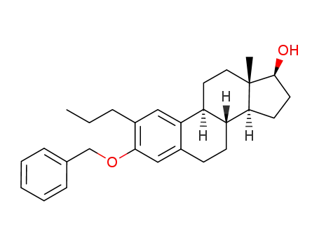 Molecular Structure of 915966-05-1 (3-benzyloxy-2-propyl-estra-1,3,5(10)-triene-17β-ol)